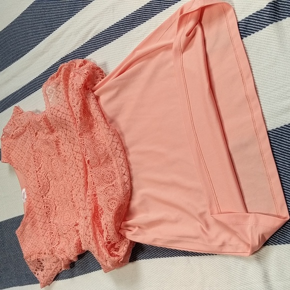 Floral Peach Crochet Mini Dress - Picture 11 of 14